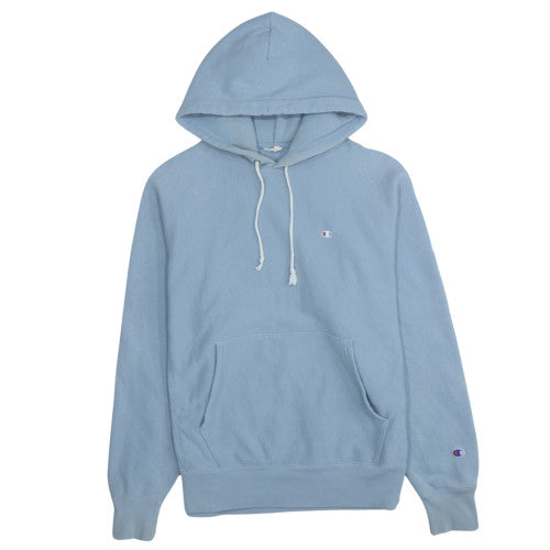Champion Men's Blue Pullover Hoodie Medium Reverse Weave Fleece