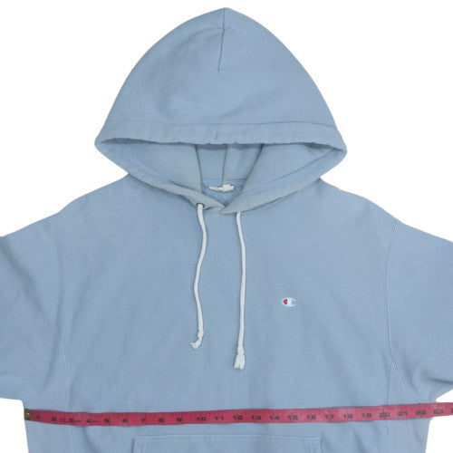 Champion Men's Blue Pullover Hoodie Medium Reverse Weave Fleece