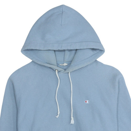 Champion Men's Blue Pullover Hoodie Medium Reverse Weave Fleece
