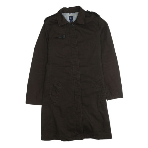 GAP Men's Brown XL Trench Coat Cotton Long Lined Jacket