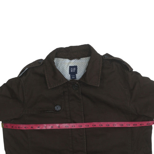 GAP Men's Brown XL Trench Coat Cotton Long Lined Jacket