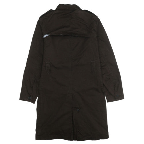GAP Men's Brown XL Trench Coat Cotton Long Lined Jacket