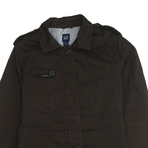 GAP Men's Brown XL Trench Coat Cotton Long Lined Jacket