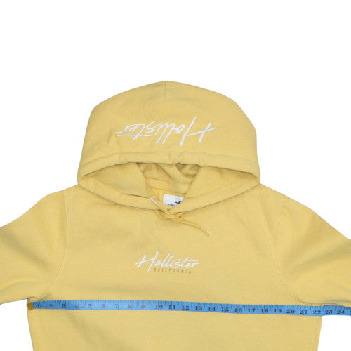 Hollister Men’s Yellow Pullover Hoodie M Fleece Logo Must-Have