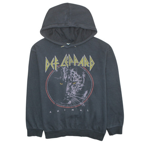 H&M Men’s Black Def Leppard Pullover Hoodie M Rock Band Graphic