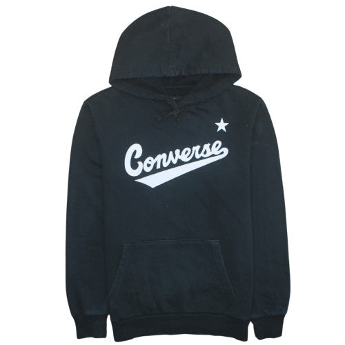 Converse Men's Black Pullover Hoodie S Logo Graphic Fleece