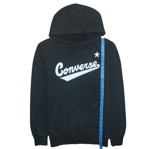 Converse Men's Black Pullover Hoodie S Logo Graphic Fleece