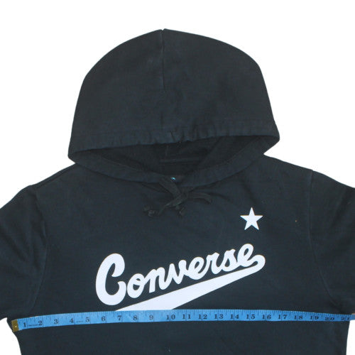 Converse Men's Black Pullover Hoodie S Logo Graphic Fleece