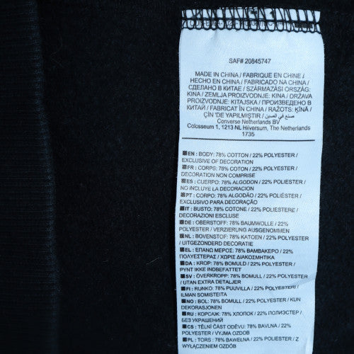 Converse Men's Black Pullover Hoodie S Logo Graphic Fleece