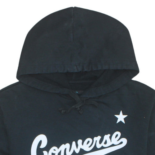 Converse Men's Black Pullover Hoodie S Logo Graphic Fleece