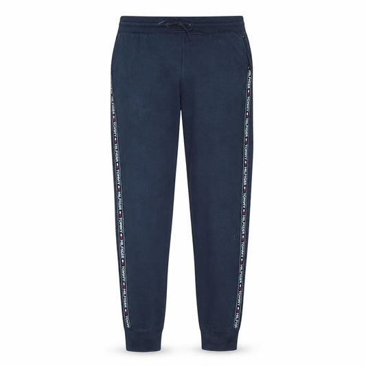 Front view of Tommy Hilfiger Men's Blue L Jogger Trousers with Side Stripe