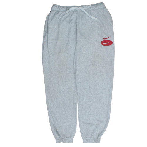 Nike Mens Grey Cotton Fleece Sweatpants L Regular Fit Drawstring