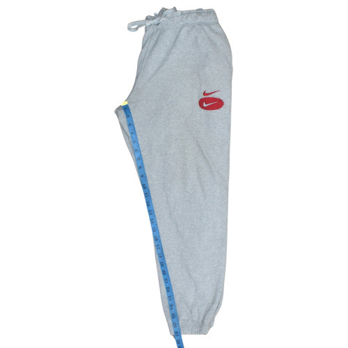 Nike Mens Grey Cotton Fleece Sweatpants L Regular Fit Drawstring