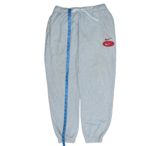 Nike Mens Grey Cotton Fleece Sweatpants L Regular Fit Drawstring