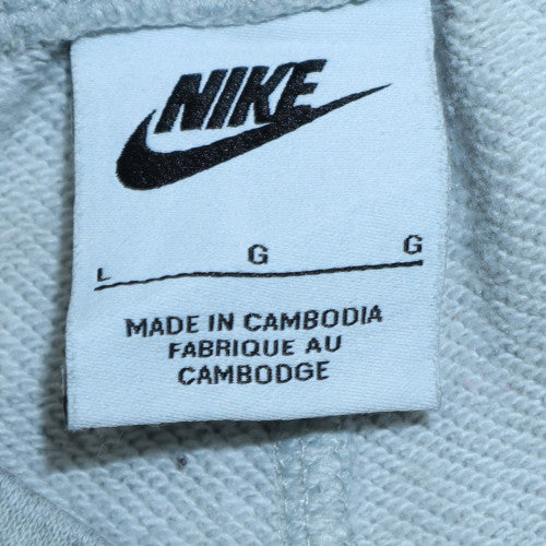 Nike Mens Grey Cotton Fleece Sweatpants L Regular Fit Drawstring