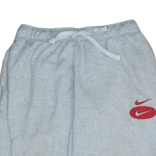 Nike Mens Grey Cotton Fleece Sweatpants L Regular Fit Drawstring