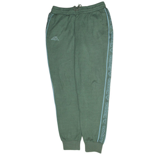 Kappa Men's Green Jogger Sweatpants Large with Side Logo Stripes