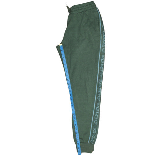 Kappa Men's Green Jogger Sweatpants Large with Side Logo Stripes