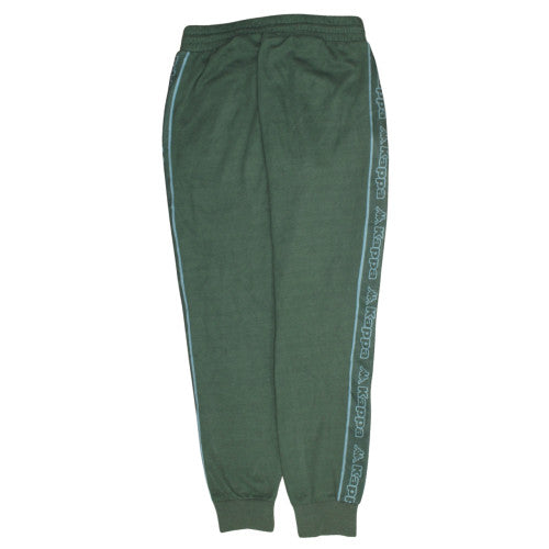 Kappa Men's Green Jogger Sweatpants Large with Side Logo Stripes