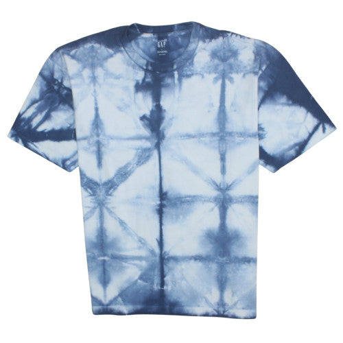 GAP Men's Blue Tie-Dye Heavyweight Cotton T-Shirt Size L