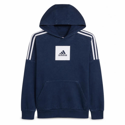 Adidas Boys Navy Blue Pullover Hoodie XL/16 Years with Stripe Detail