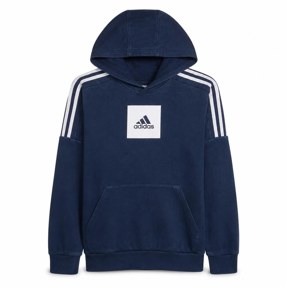 Adidas Boys Navy Blue Pullover Hoodie XL/16 Years with Stripe Detail