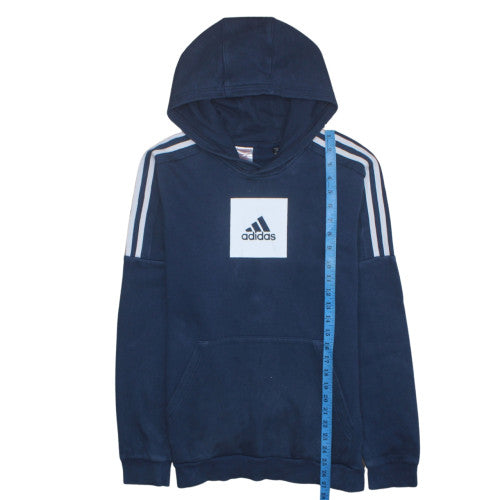 Adidas Boys Navy Blue Pullover Hoodie XL/16 Years with Stripe Detail