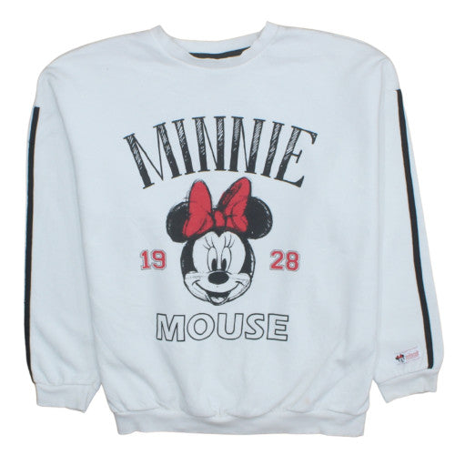 Disney Minnie Mouse White Sweatshirt Women's S Crew Neck by George