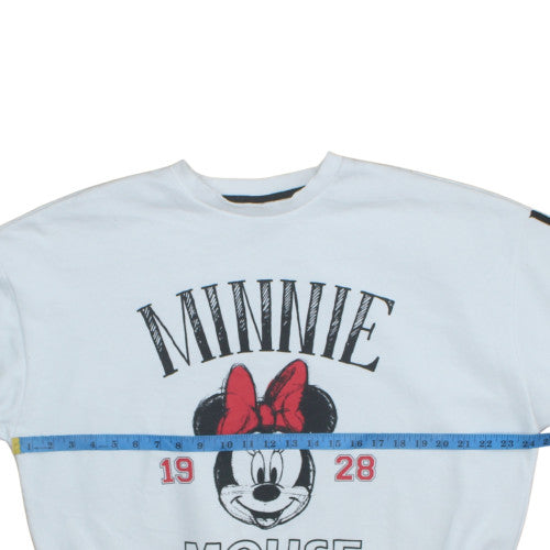 Disney Minnie Mouse White Sweatshirt Women's S Crew Neck by George