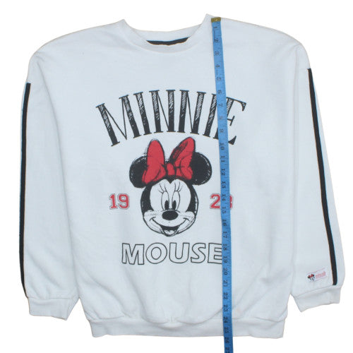 Disney Minnie Mouse White Sweatshirt Women's S Crew Neck by George