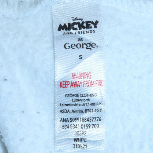 Disney Minnie Mouse White Sweatshirt Women's S Crew Neck by George