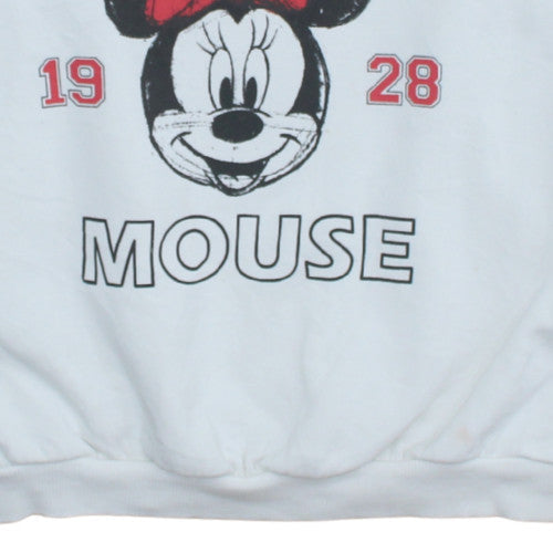 Disney Minnie Mouse White Sweatshirt Women's S Crew Neck by George