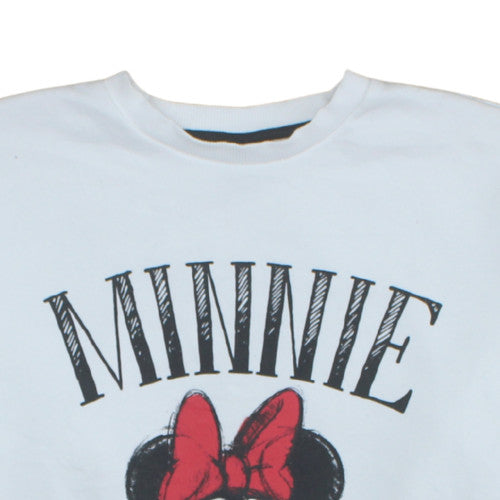Disney Minnie Mouse White Sweatshirt Women's S Crew Neck by George
