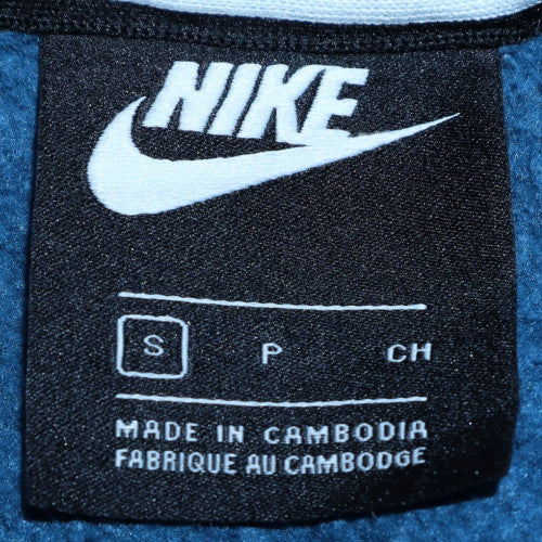 Nike Men's Blue Pullover Sweatshirt S Crew Neck Logo Fleece