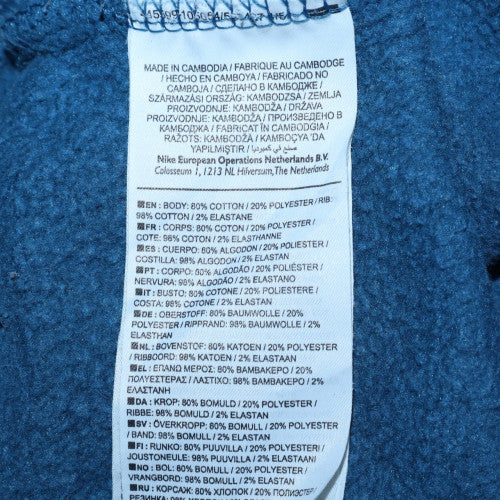 Nike Men's Blue Pullover Sweatshirt S Crew Neck Logo Fleece