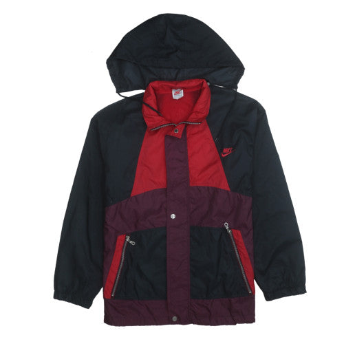 Nike Men’s Red Black Windbreaker Hooded Jacket Size M Retro Sportswear