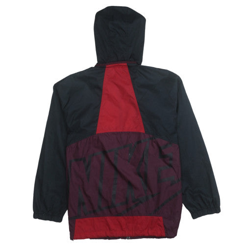 Nike Men’s Red Black Windbreaker Hooded Jacket Size M Retro Sportswear