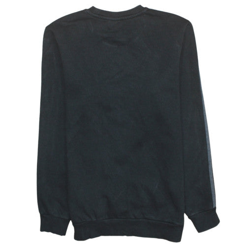 Adidas Boys Black Crew Neck Pullover Sweatshirt XL 15-16Y Logo Cotton Blend