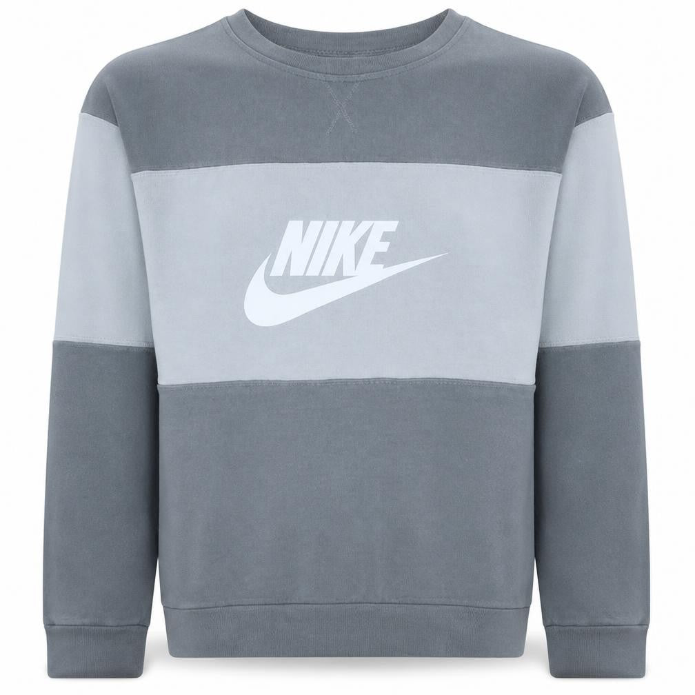 Nike Boys Grey Colourblock Crew Neck Sweatshirt XL 158-170cm