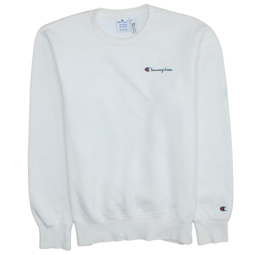Champion Men's White Medium Pullover Sweatshirt Crew Neck Cotton Blend