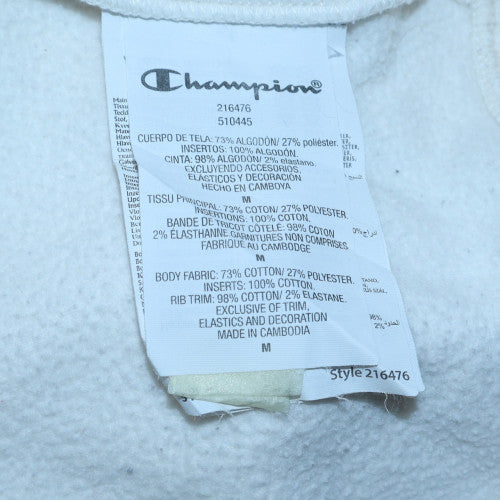 Champion Men's White Medium Pullover Sweatshirt Crew Neck Cotton Blend