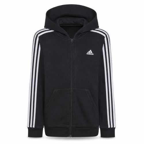 Adidas Boys Black Full Zip Hoodie 14 Years Regular Fit Sports Fleece