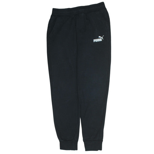 Puma Men's Black Fleece Joggers Size M Regular Fit Sports Trousers