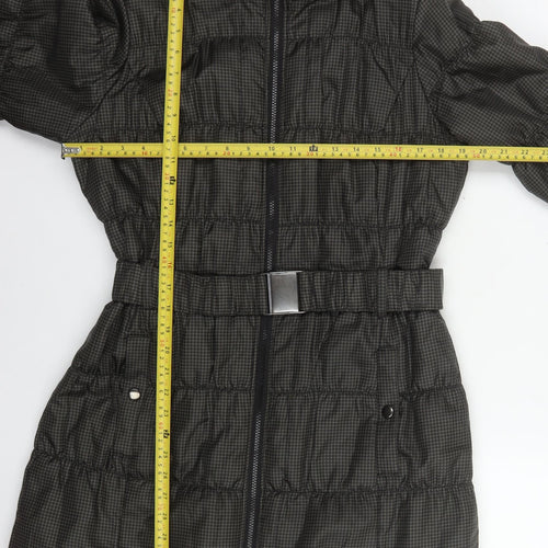 Marks and Spencer Women's Brown Belted Hooded Puffer Coat Size 12