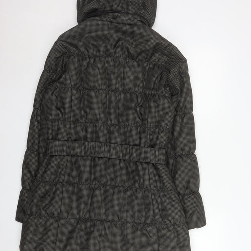 Marks and Spencer Women's Brown Belted Hooded Puffer Coat Size 12