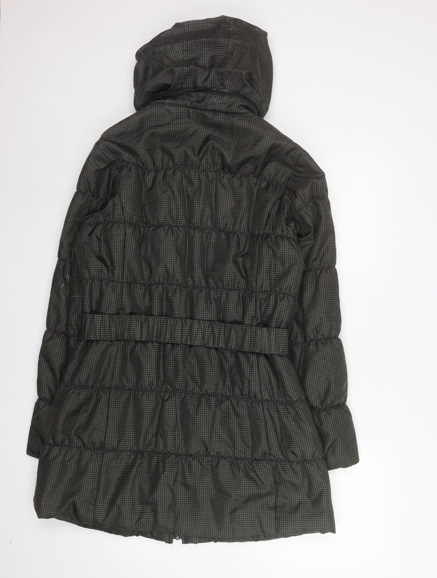 Marks and Spencer Women's Brown Belted Hooded Puffer Coat Size 12