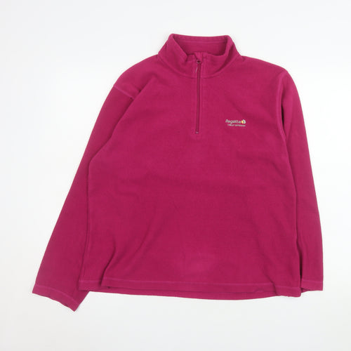 Regatta Women's Pink Fleece 1/4 Zip Pullover Sweatshirt Size 14