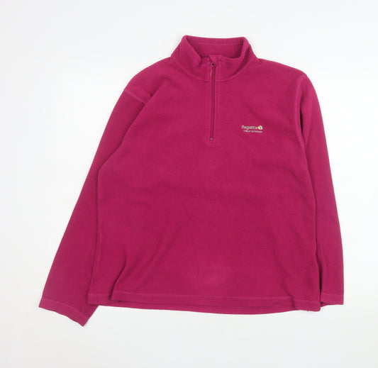 Regatta Women's Pink Fleece 1/4 Zip Pullover Sweatshirt Size 14