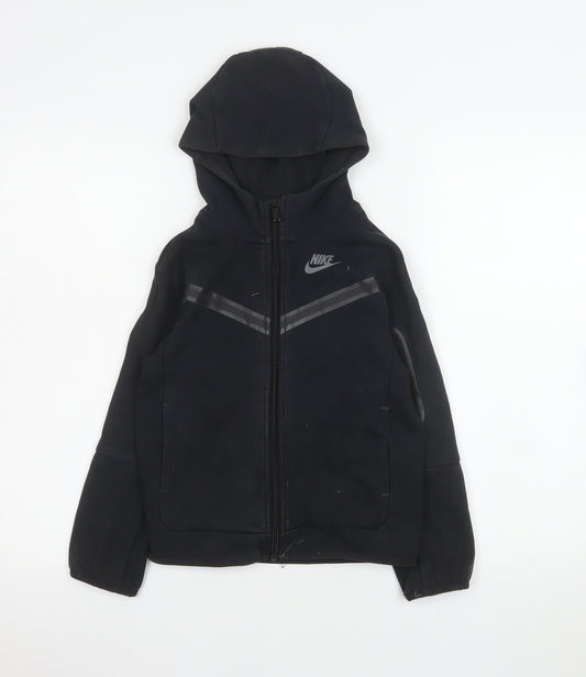 Nike Boys Black Hooded Track Jacket 6-7 Years Full Zip Sportswear