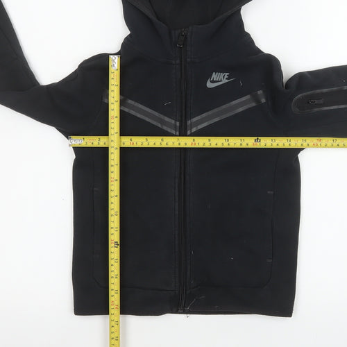 Nike Boys Black Hooded Track Jacket 6-7 Years Full Zip Sportswear